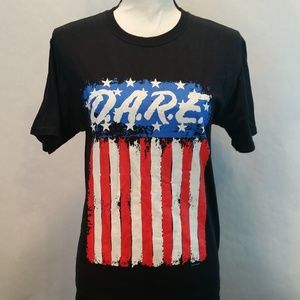 Vintage 90s DARE S Dare To Resist Drugs Flag Shirt